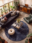 Night Sky Dome Navy Modern Rug