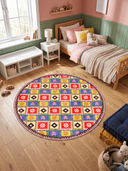 Colorful Motifs Multicolor Kilim Rug
