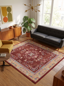 Oriental Lotus Classic Bordered Rug