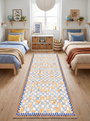 Mosaic Blue Kids Room Rug