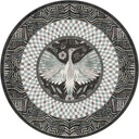 Stork Anthracite Gray Animal Print Rug
