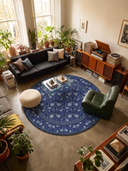Mirrored Rose Navy Floral Classic Rug