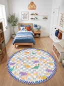 Mosaic Dinosaur Kids Room Rug