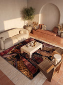 Texture Collage Red Modern Rug