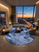 Layers Blue Modern Rug