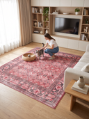 Memoir Fuchsia Classic Bordered Rug