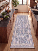 Night Afshani Blue Classic Bordered Rug