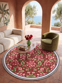 Wild Rose Red Floral Rug