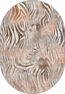 Harmony of Lines Beige Animal Print Modern Rug