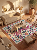 Colorful Peacock Animal Print Rug
