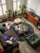Oba Black Kilim Rug
