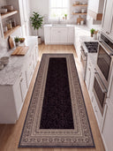 Mystic Meander Black Classic Bordered Rug