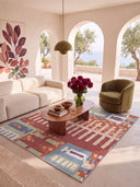 Avant-garde Terracotta Geometric Rug