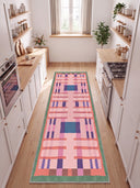 Intersection Pink Geometric Rug