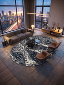 Dissolution Gray Modern Rug