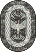 Stork Anthracite Gray Animal Print Rug