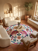 Colorful Peacock Animal Print Rug