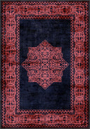 Ruby Passion Medallion Rose Pink Classic Bordered Rug