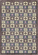 Colorful Motifs Anthracite Kilim Rug