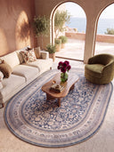 Night Afshani Blue Classic Bordered Rug