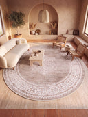 Ruby Passion Medallion Beige Classic Bordered Rug