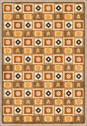 Colorful Motifs Orange Kilim Rug
