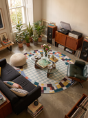 Mosaic Blue Geometric Rug