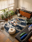 Flow Navy Modern Rug
