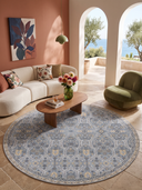 Shemse Blue Classic Bordered Rug