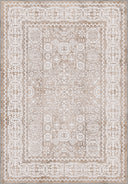 Ruby Passion Embroidery Beige Classic Bordered Rug