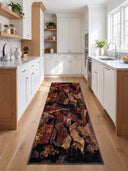 Texture Collage Red Modern Rug
