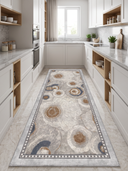 Ringed Agate Gray Modern Bordered Rug