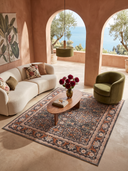 Palace Garden Anthracite Classic Bordered Rug