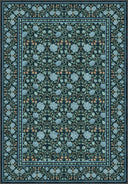 Mirrored Rose Blue Floral Classic Rug