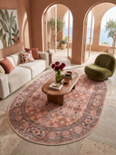 Memoir Orange Classic Bordered Rug