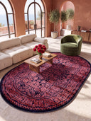 Ruby Passion Embroidery Dusty Rose Classic Bordered Rug