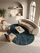 Night Sky Dome Turquoise Modern Rug