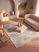 Serap Yellow Abstract Rug