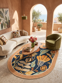 Autumn Light Navy Floral Rug