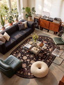 Sultan's Garden Black Classic Bordered Rug