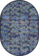 Monark Blue Animal Print Modern Rug