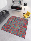 Sparrow Red Animal Print Modern Rug