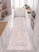 Ruby Passion Embroidery Beige Classic Bordered Rug