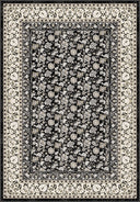 Hatai Black Classic Bordered Rug