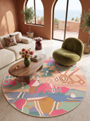 Duru Ethnic Pink Modern Rug