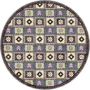 Colorful Motifs Anthracite Kilim Rug