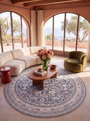 Night Afshani Blue Classic Bordered Rug
