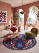 Confidant Garden Navy Animal Print Rug