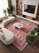 Fuchsia Garden Classic Bordered Rug