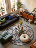 Ikat Navy Kilim Rug